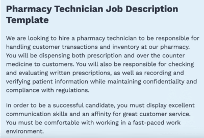 Pharmacy Technician Job Description | Detailed List 2024